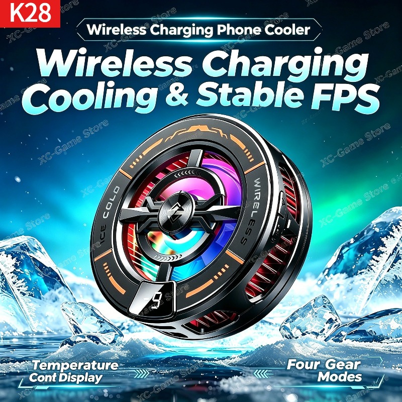 Gaming Accessories For Phone - K28 magnetische halfgeleider-telefoonkoeler met draadloze snelle