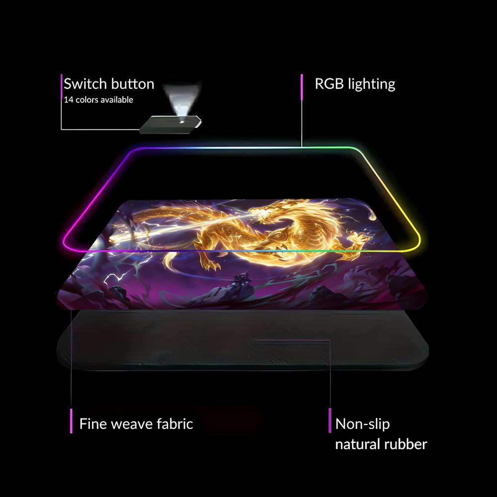 Gaming Accessories For Pc Setup - RGB LED Blue Dragon Muismat Snelheid