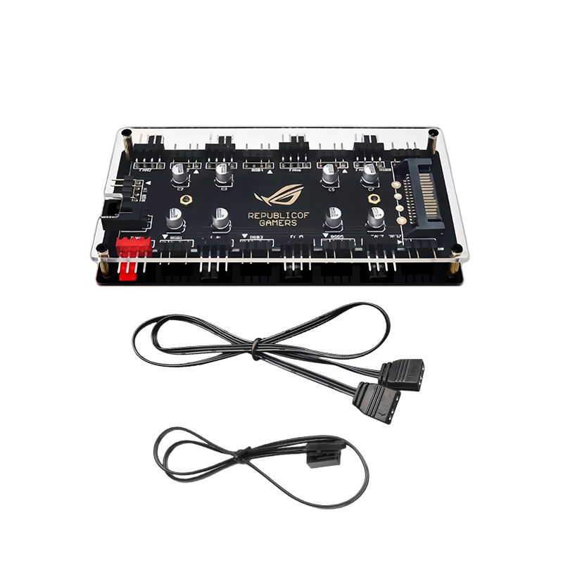 Fan Hub Rgb Controller - 8-poorts ARGB PWM ventilatorhub, 5V 3-pins