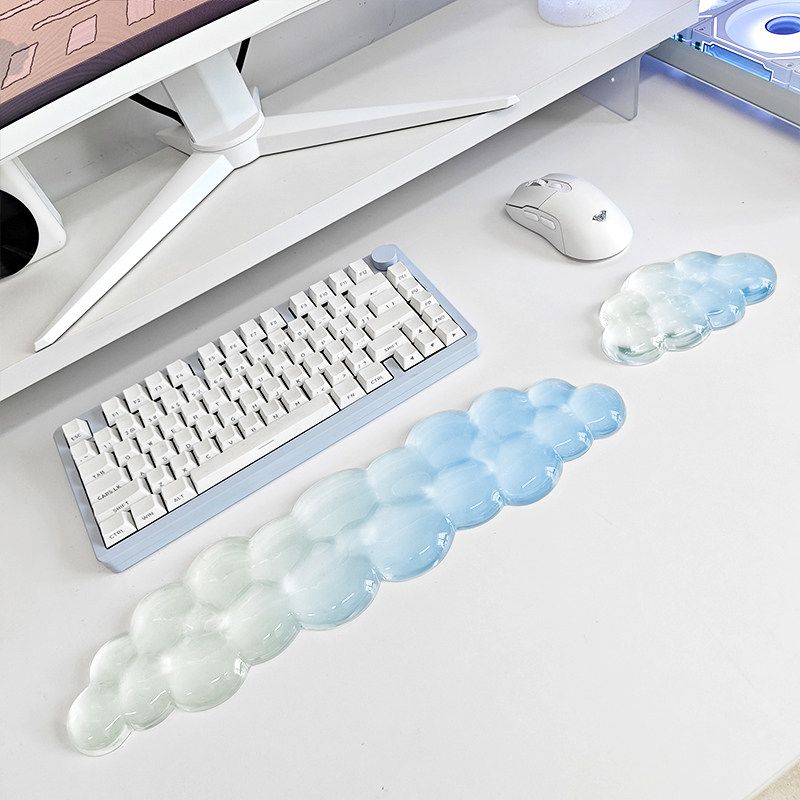 Gaming Accessories Girls - Muismat met polssteun, antislip, transparant, siliconen,