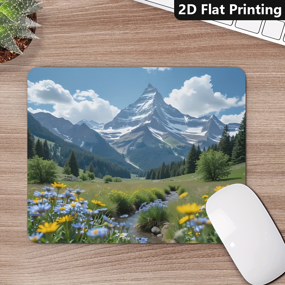 Gaming Accessories For Pc Setup - Gaming Office Antislip-muismat Schilderachtig bergbloemlandschap Bureaumat