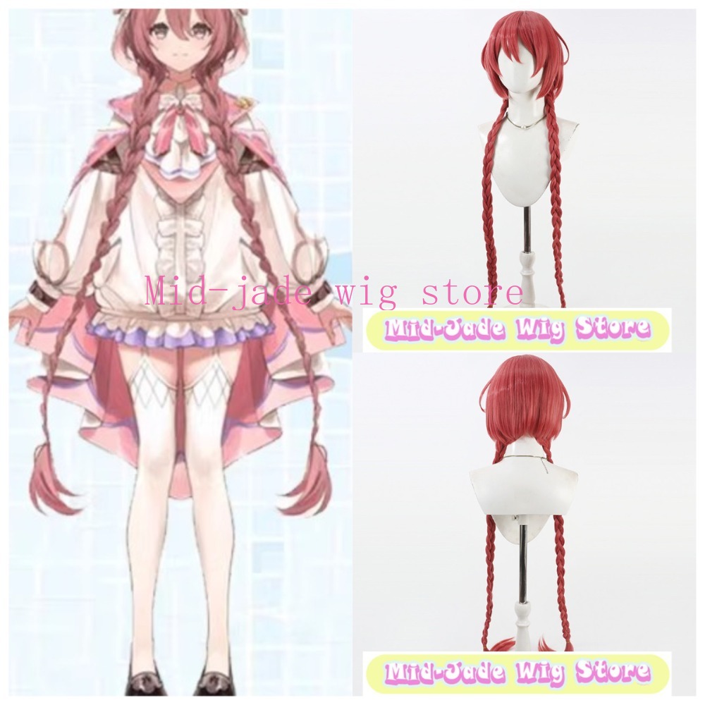 Gaming Accessories Korea - Moeka cosplaypruik lang gevlochten haar met