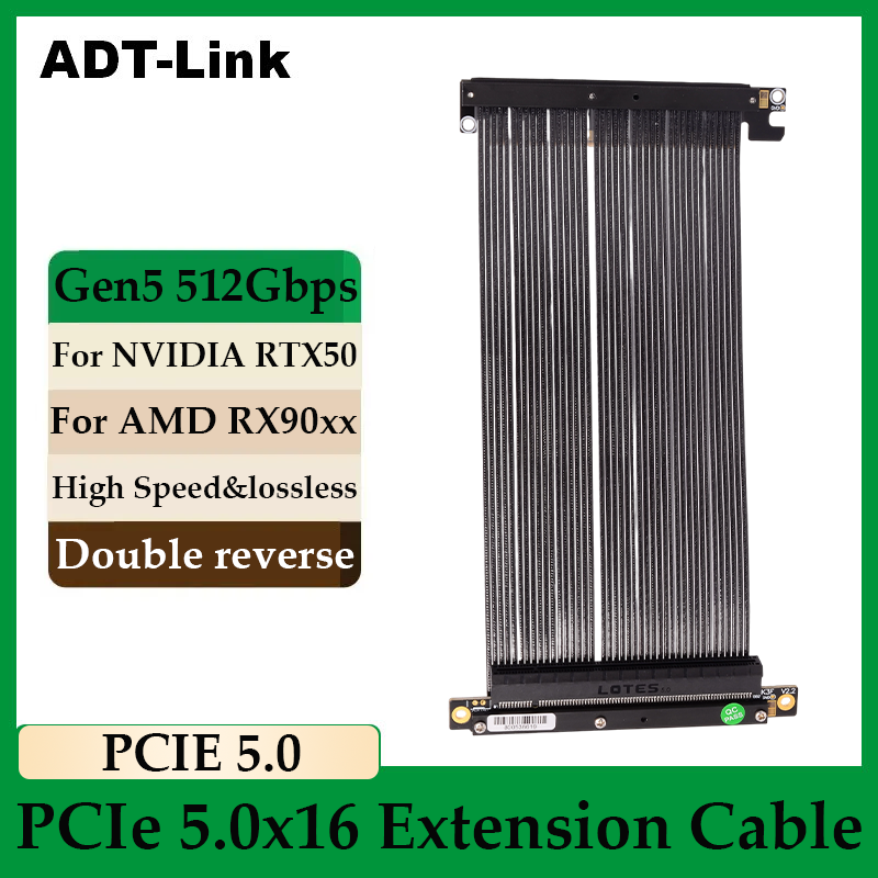 Pcie Extension Cable - ADT-Link PCIe 5.0 x16 dubbele omgekeerde