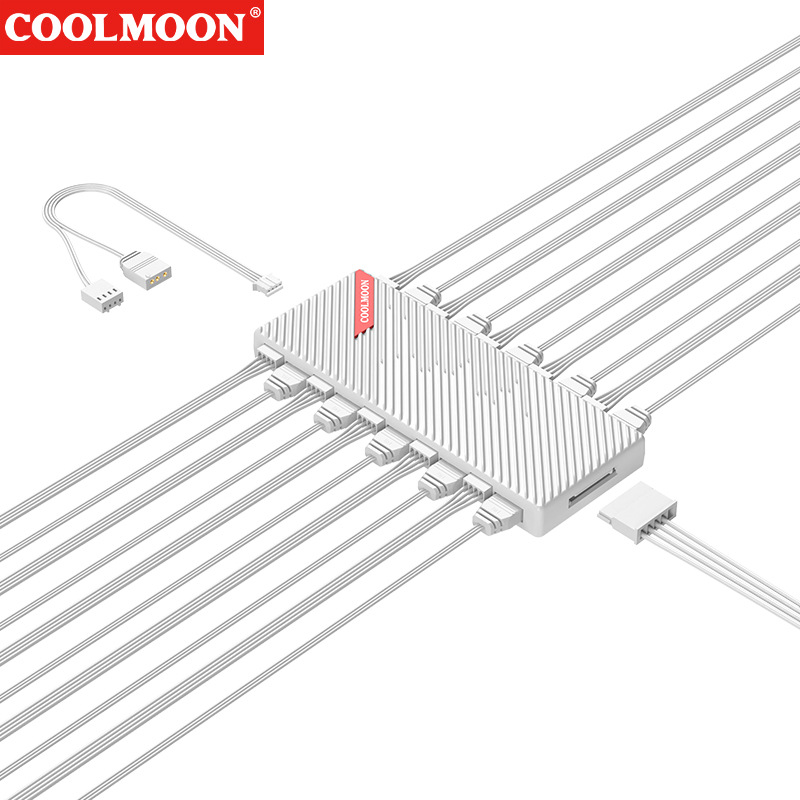 Fan Hub Rgb Controller - COOLMOON Moederbord 5 V 3Pin PWM
