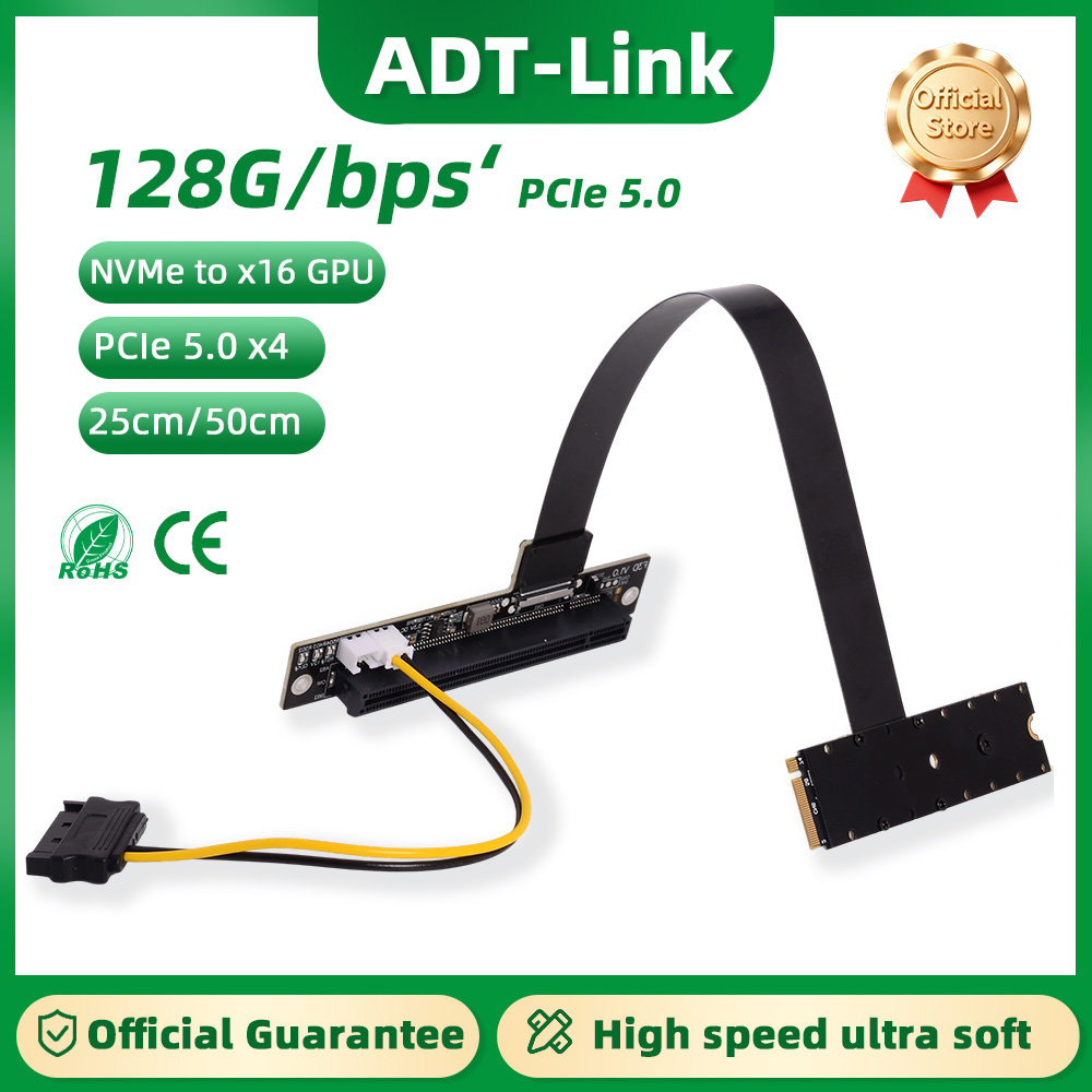 ADT-Link PCIe 5.0 M.2 NGFF NVM - Pcie Extension Cable recensie en prijs