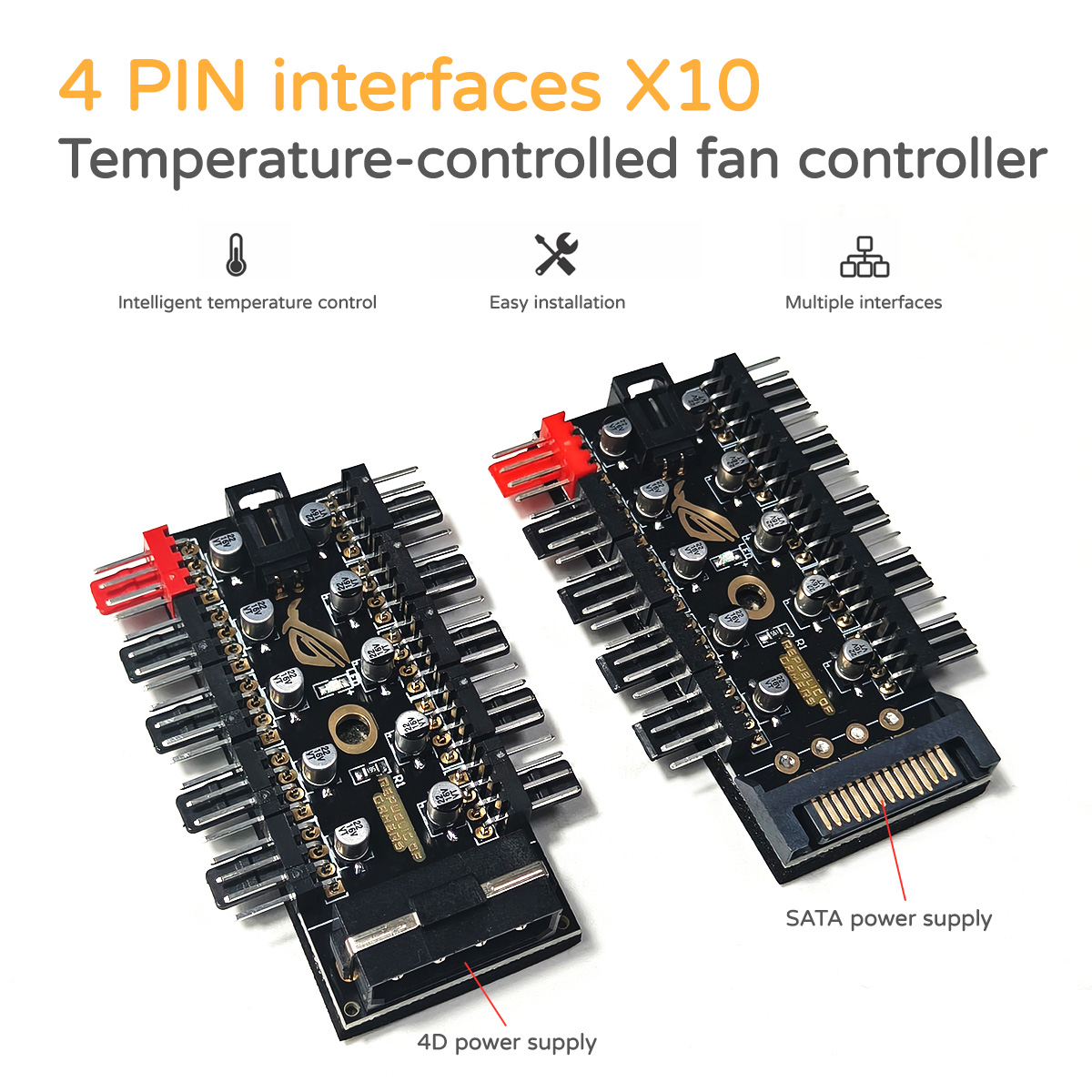 10-poorts 12V 4-pins PWM venti - Fan Hub Rgb Controller recensie en prijs
