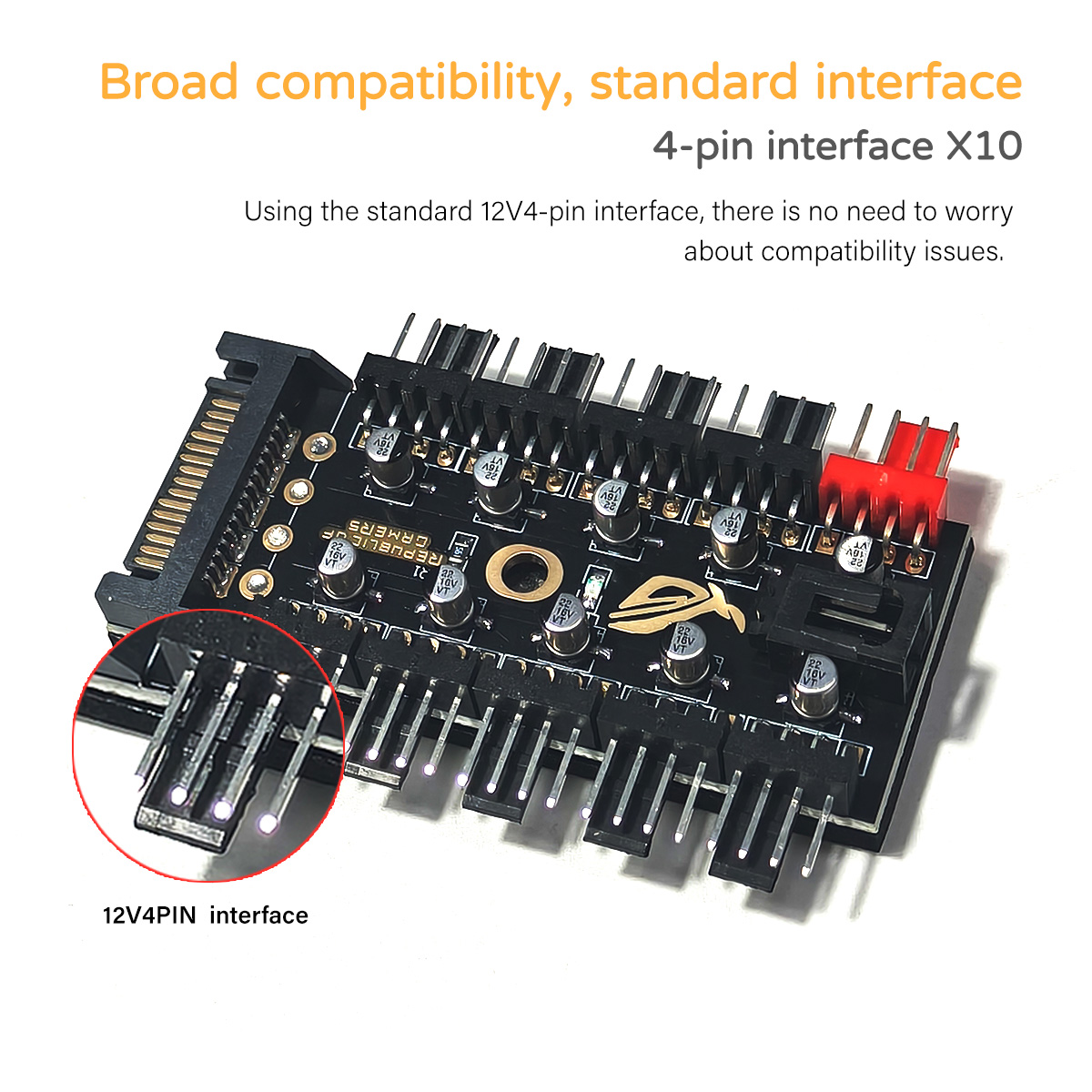10-poorts 12V 4-pins PWM venti - Fan Hub Rgb Controller recensie en prijs